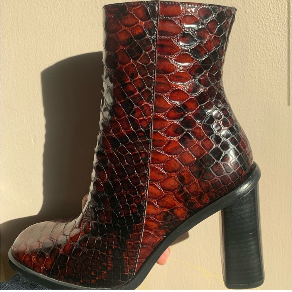Free People Croc Embossed Bootie